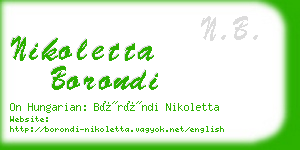 nikoletta borondi business card